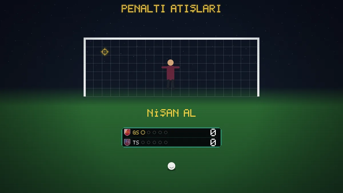 Penalty aim, night stadium