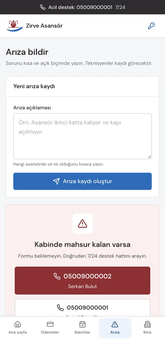 Arıza bildirme